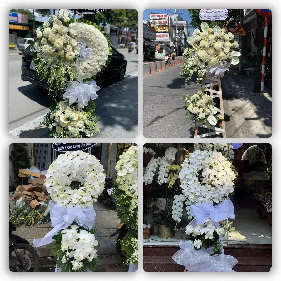 Bốn mẫu hoa đám tang Quảng Phú