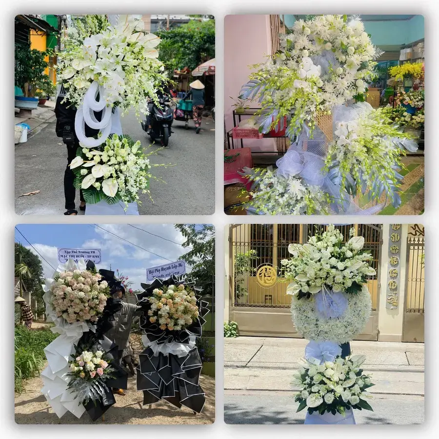 Bốn mẫu hoa đám tang Quảng Uyên