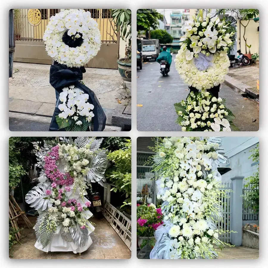 Bốn mẫu hoa đám tang Quảng Yên