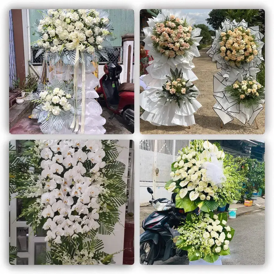 Bốn mẫu hoa đám tang Quất Lâm