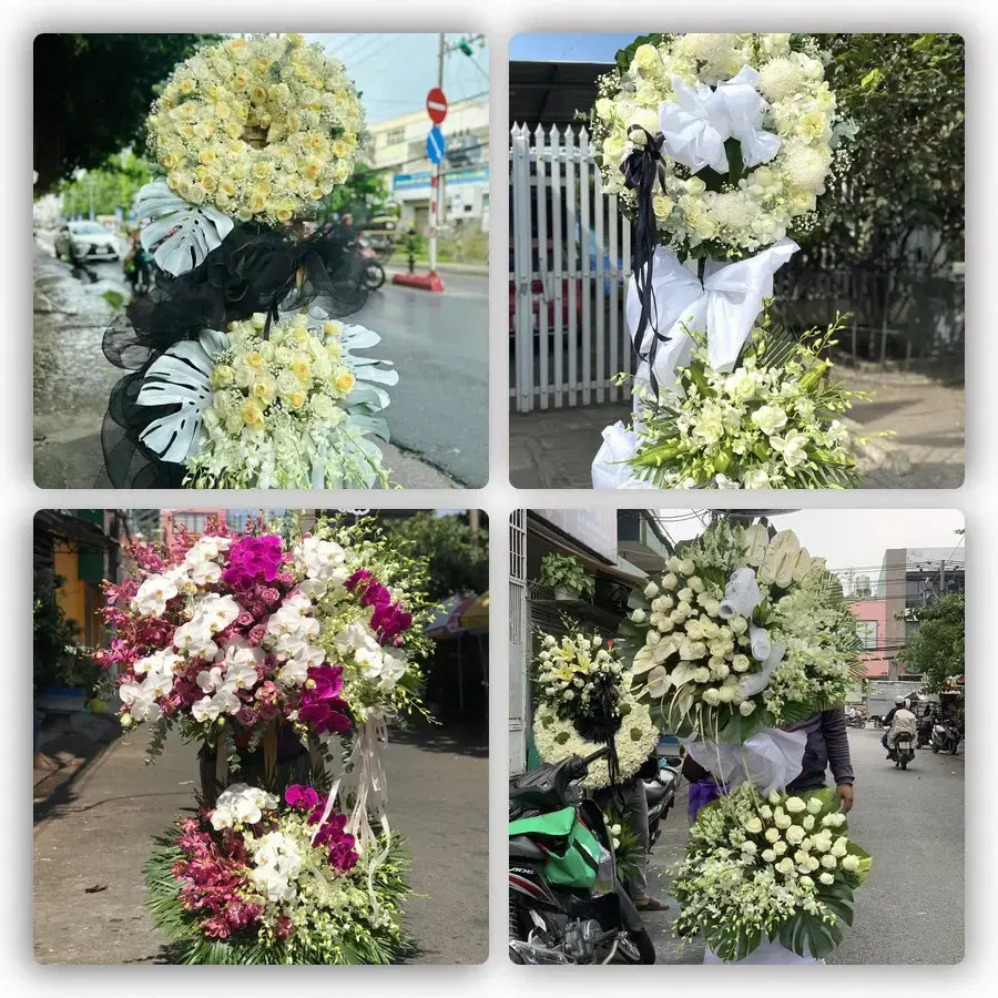 Bốn mẫu hoa đám tang Quốc Oai