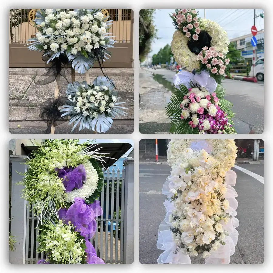 Bốn mẫu hoa đám tang Sóc Sơn