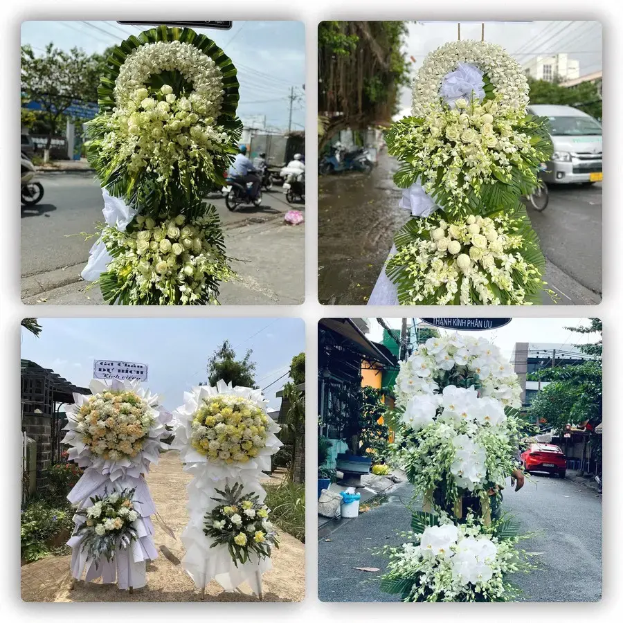 Bốn mẫu hoa đám tang Sóc Trăng