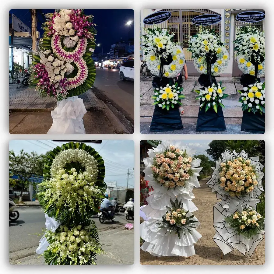 Bốn mẫu hoa đám tang Sông Công