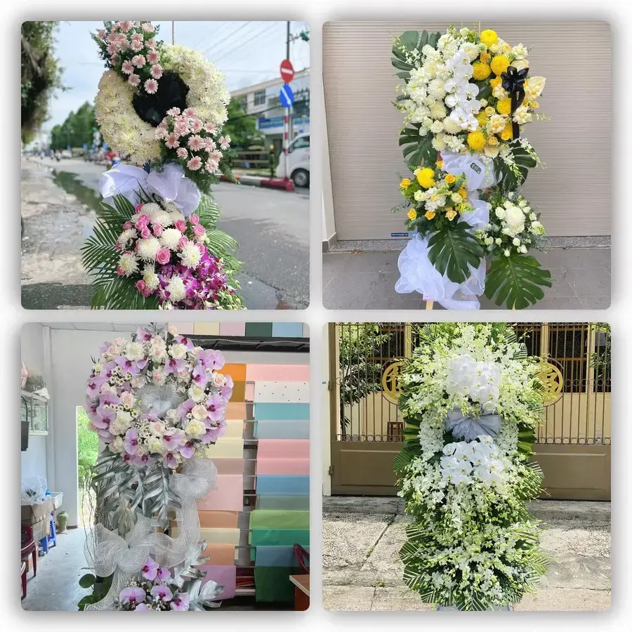 Bốn mẫu hoa đám tang Tam Đường