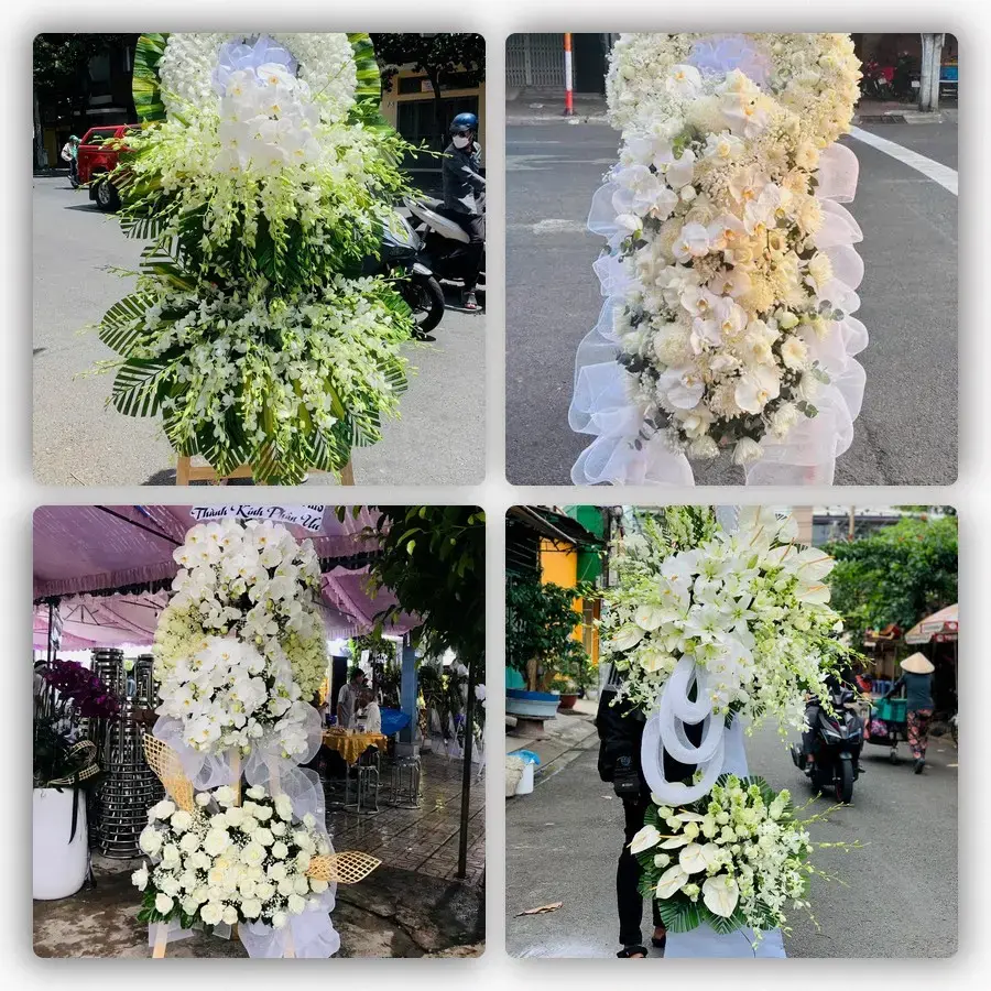 Bốn mẫu hoa đám tang Tam Kỳ