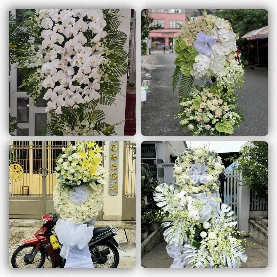 Bốn mẫu hoa đám tang Tam Sơn