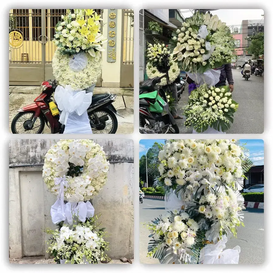 Bốn mẫu hoa đám tang Tân Biên
