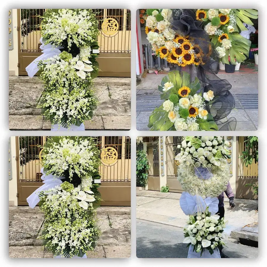 Bốn mẫu hoa đám tang Tân Hiệp