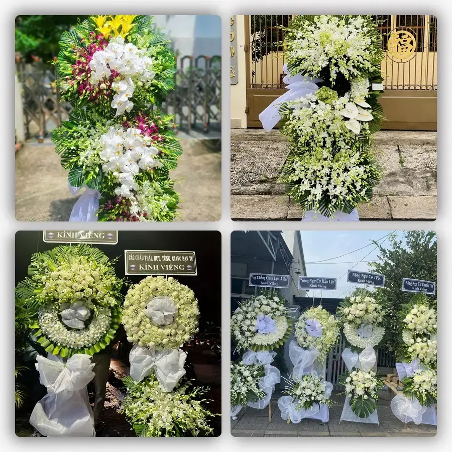 Bốn mẫu hoa đám tang Tân Hòa