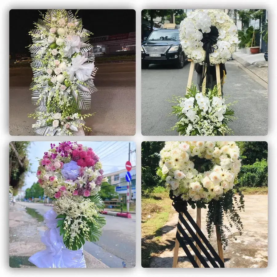 Bốn mẫu hoa đám tang Tân Hưng
