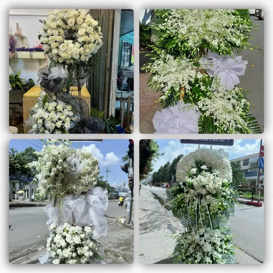 Bốn mẫu hoa đám tang Tân Quới