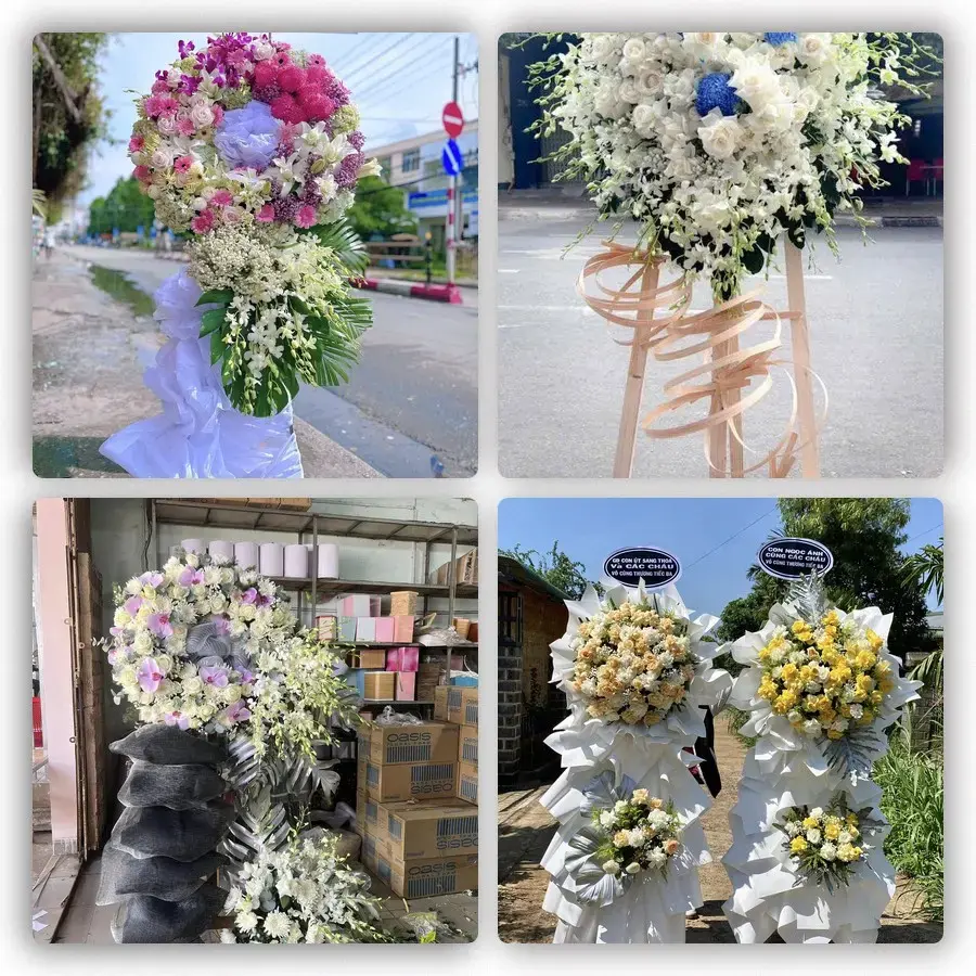 Bốn mẫu hoa đám tang Tân Trụ