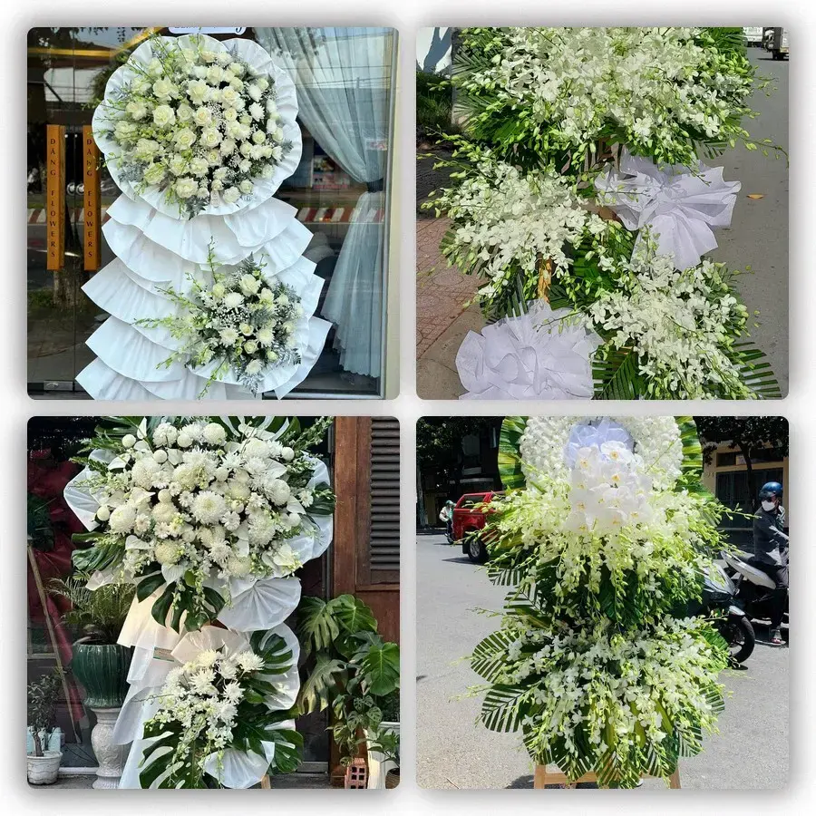 Bốn mẫu hoa đám tang Tân Yên