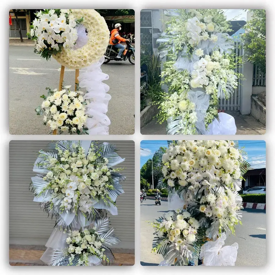 Bốn mẫu hoa đám tang Thác Bà