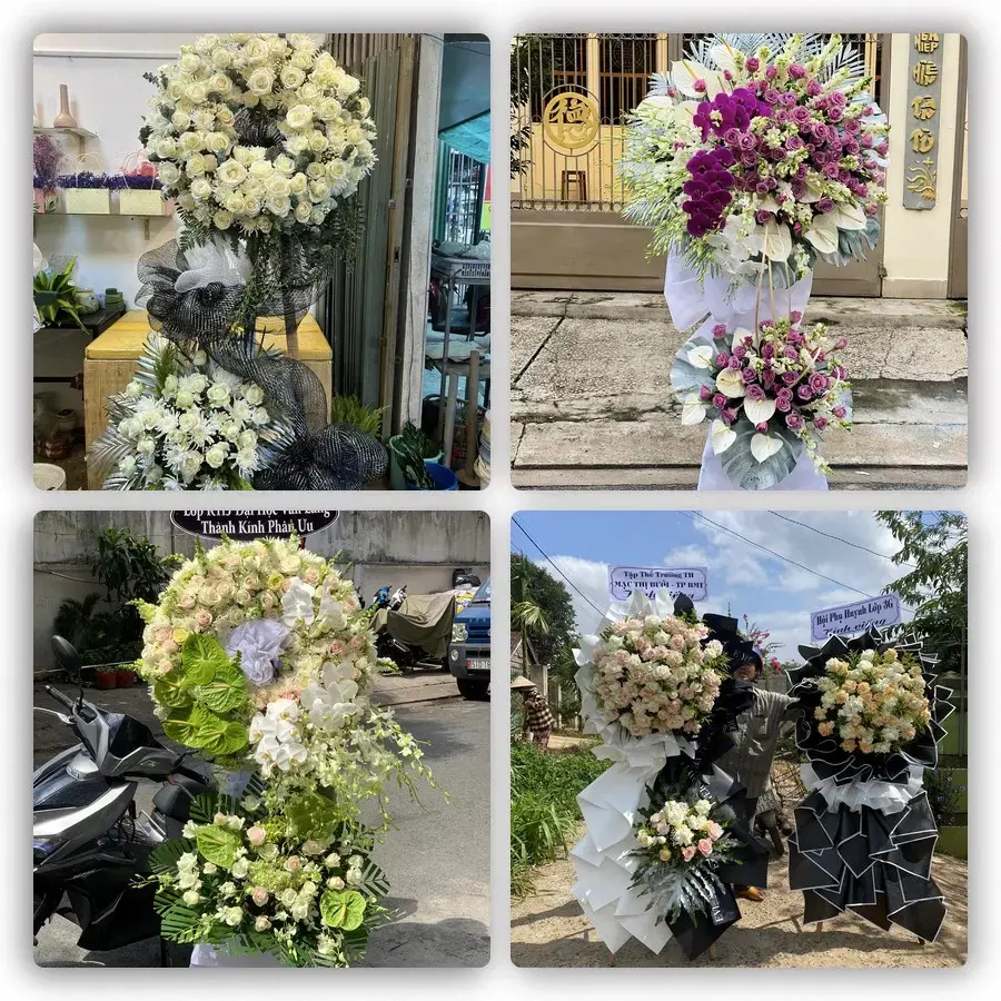 Bốn mẫu hoa đám tang Thanh Nhật
