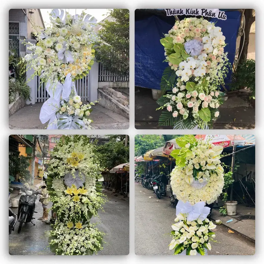 Bốn mẫu hoa đám tang Thiên Cầm
