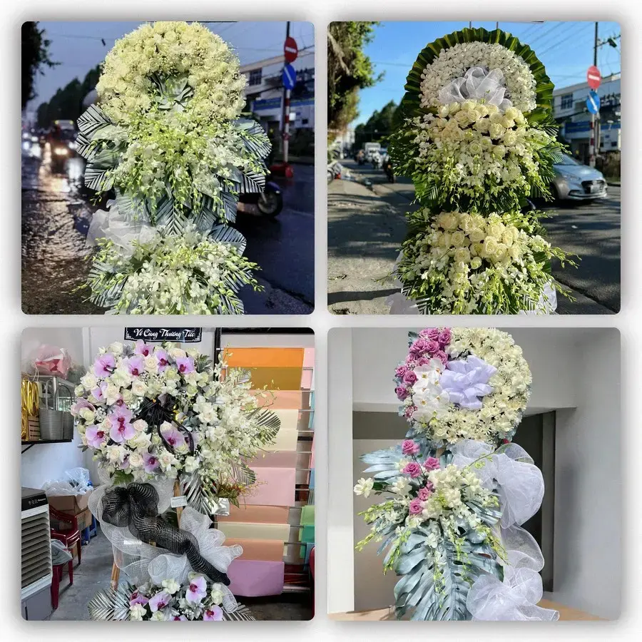 Bốn mẫu hoa đám tang Thống Nhất