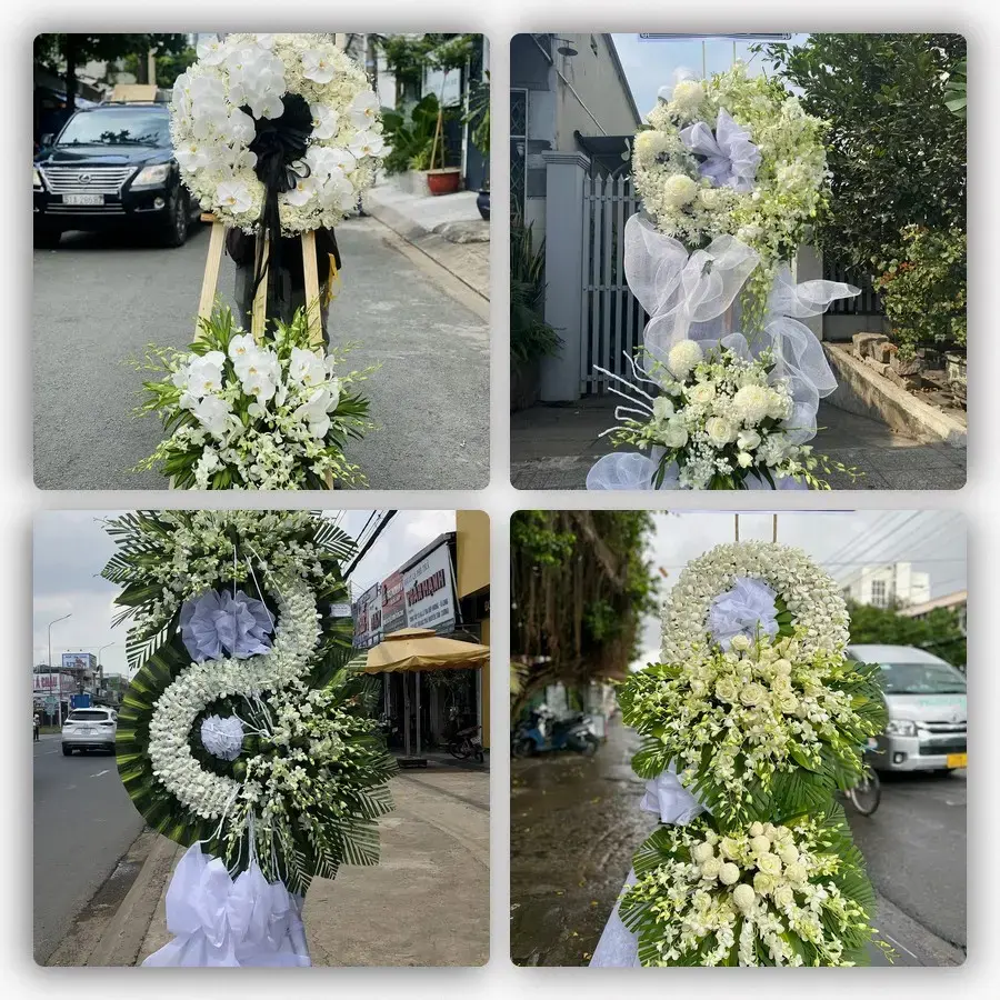 Bốn mẫu hoa đám tang Thông Nông