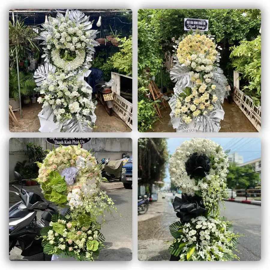 Bốn mẫu hoa đám tang Thủ Thừa