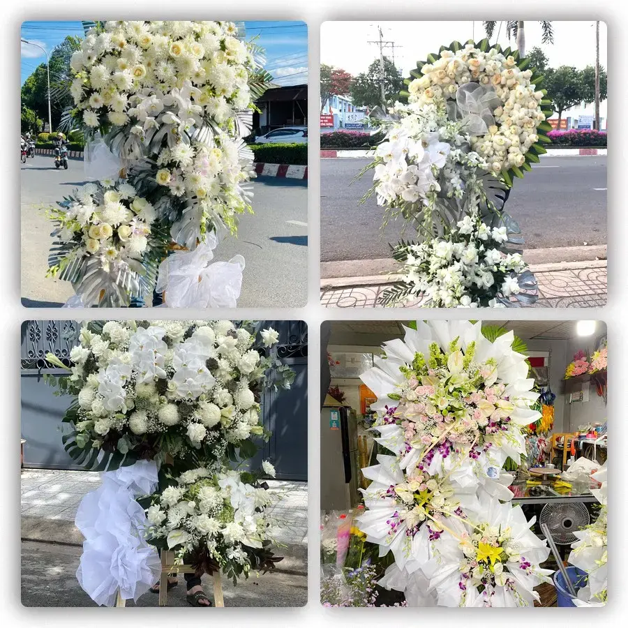 Bốn mẫu hoa đám tang Tiên Lãng