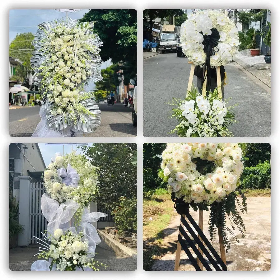 Bốn mẫu hoa đám tang Tiên Yên
