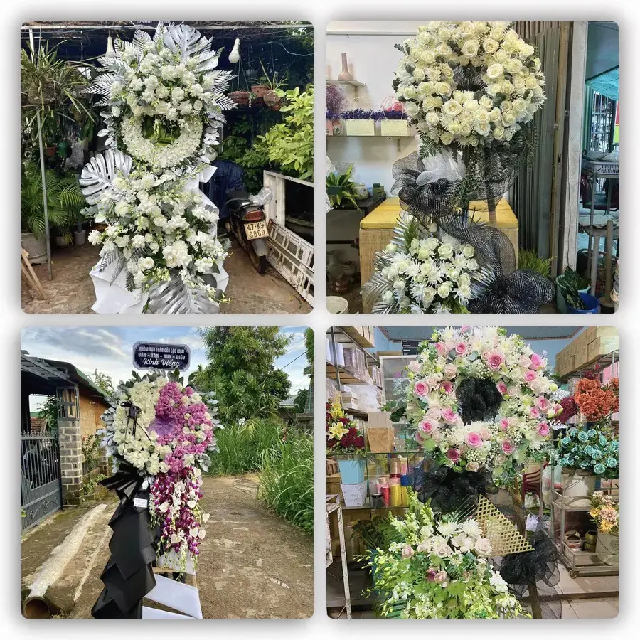 Bốn mẫu hoa đám tang Trà Cú
