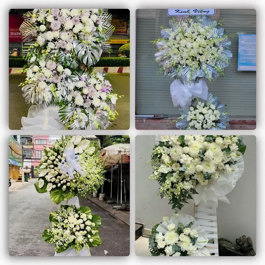 Bốn mẫu hoa đám tang Trà Lĩnh