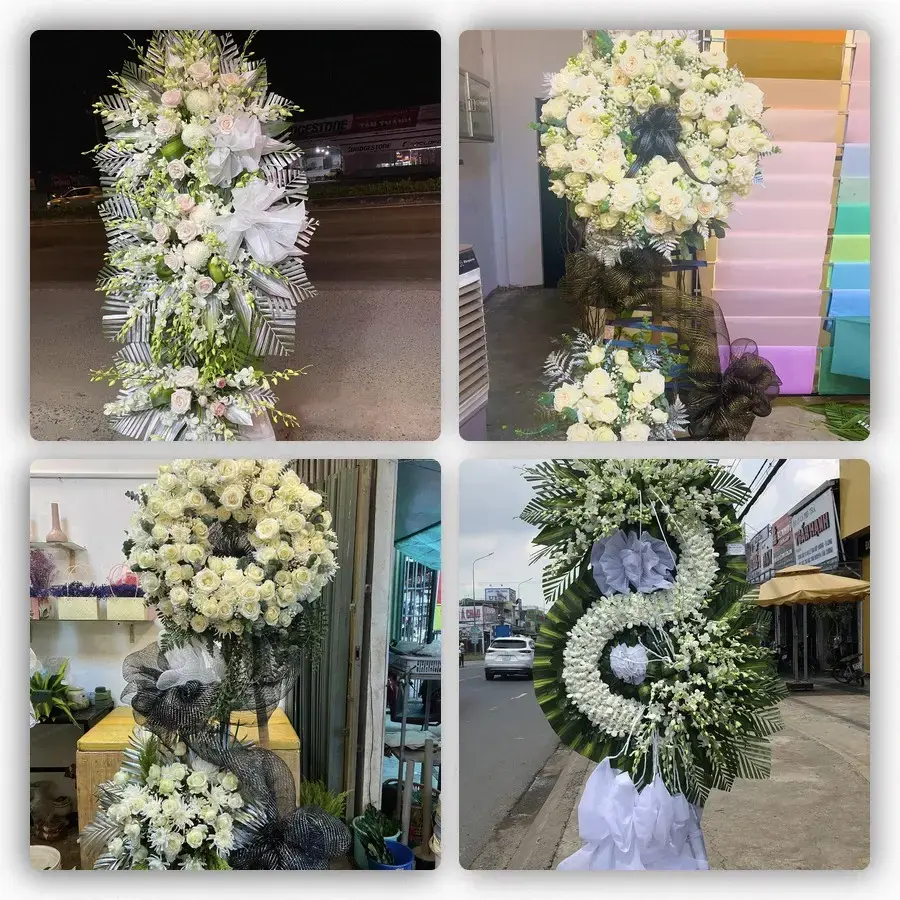 Bốn mẫu hoa đám tang Trại Cau