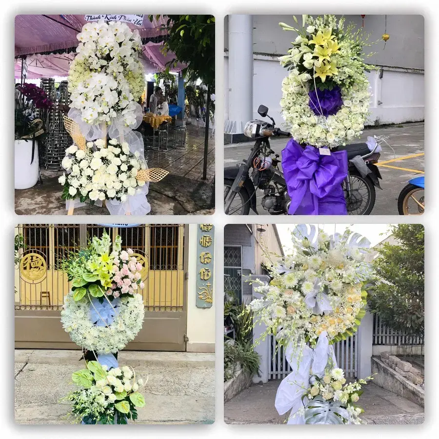 Bốn mẫu hoa đám tang Tràm Chim
