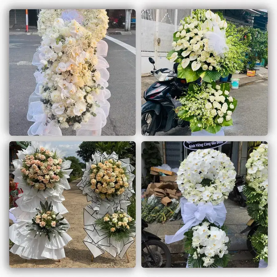 Bốn mẫu hoa đám tang Trần Văn Thời