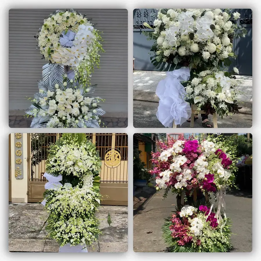 Bốn mẫu hoa đám tang Trảng Bàng