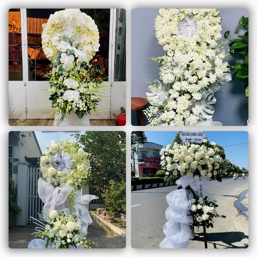 Bốn mẫu hoa đám tang Tuy Hoà