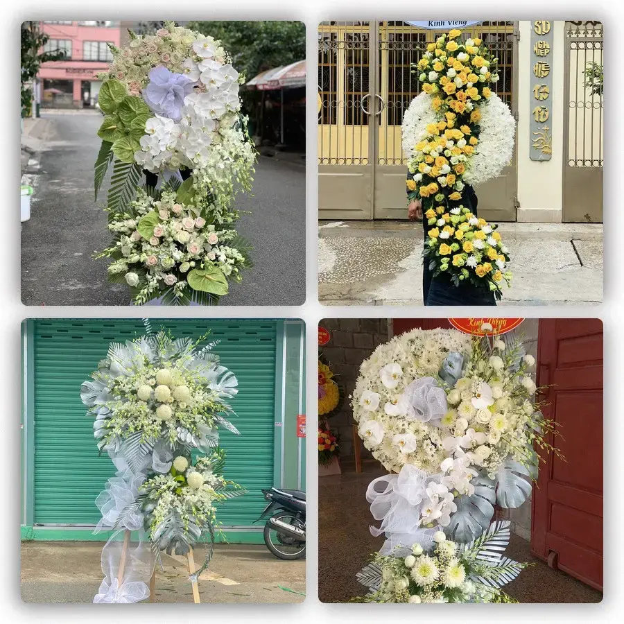 Bốn mẫu hoa đám tang Tuy Phước