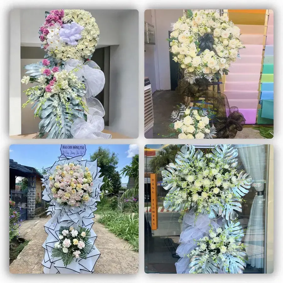 Bốn mẫu hoa đám tang Vân Đình
