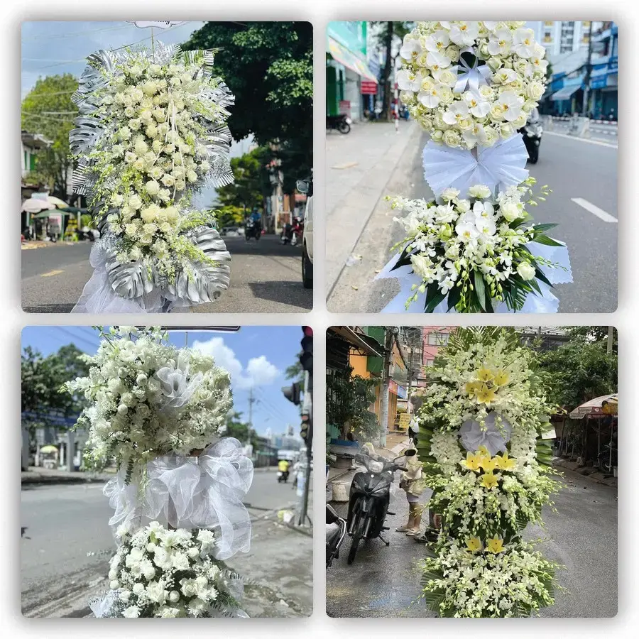 Bốn mẫu hoa đám tang Vạn Giã
