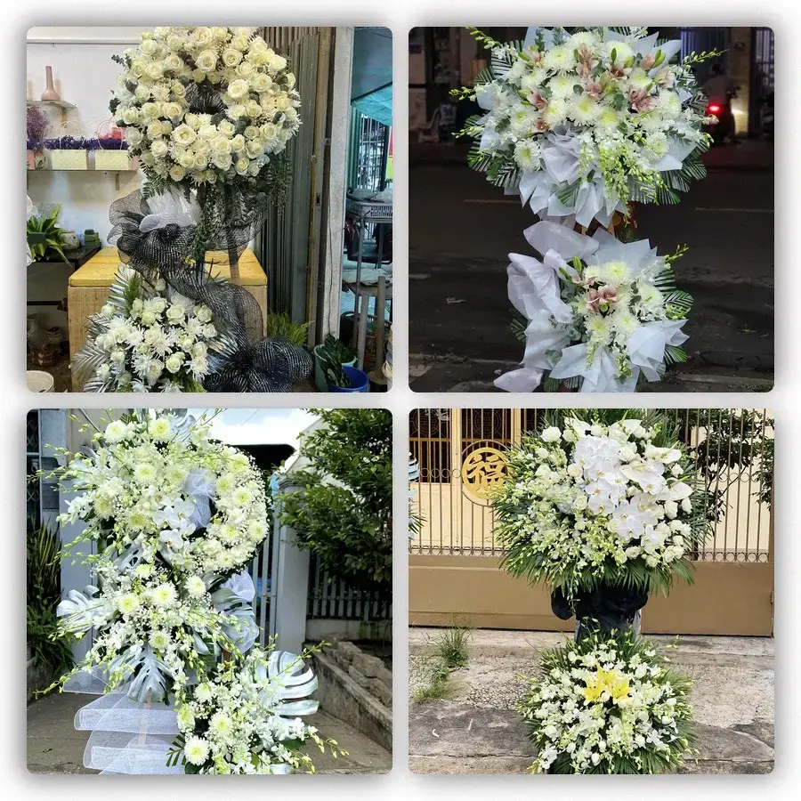 Bốn mẫu hoa đám tang Việt Quang