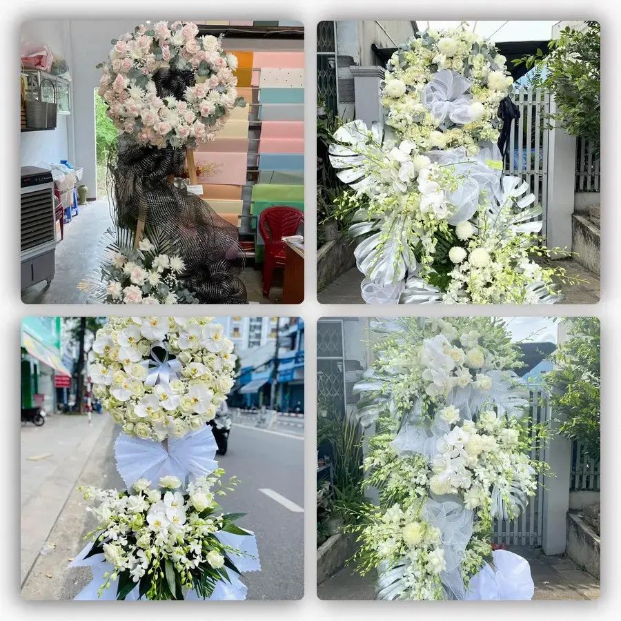 Bốn mẫu hoa đám tang Vĩnh Hưng