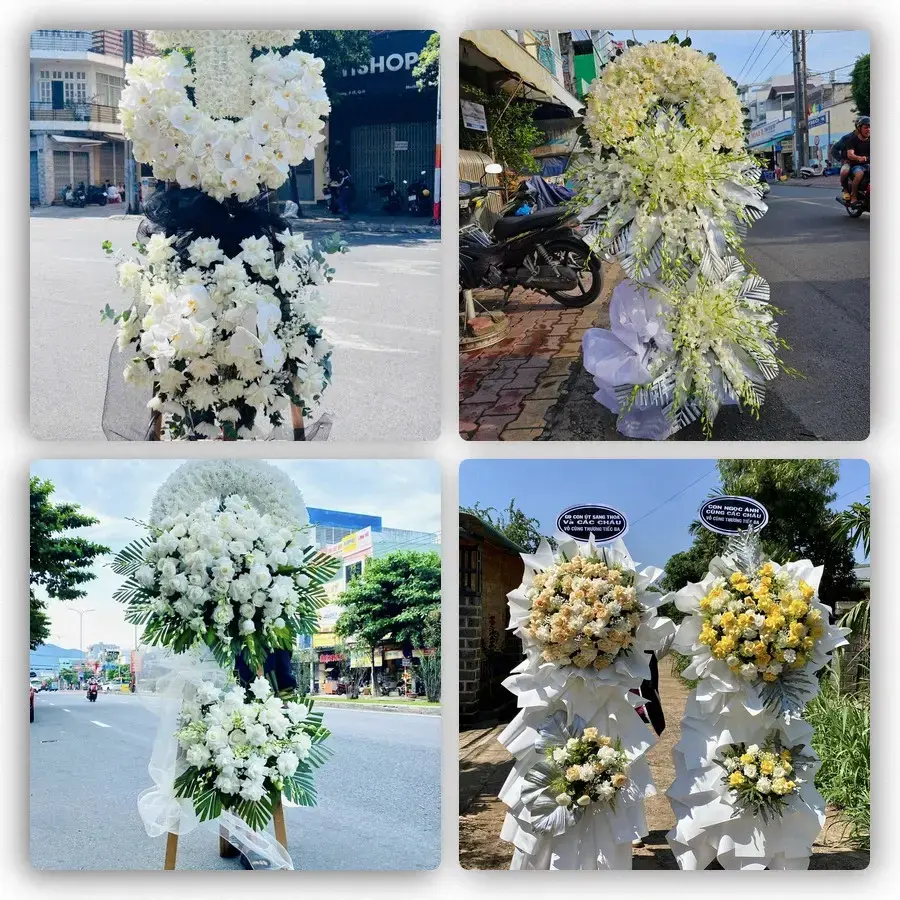 Bốn mẫu hoa đám tang Vĩnh Thạnh