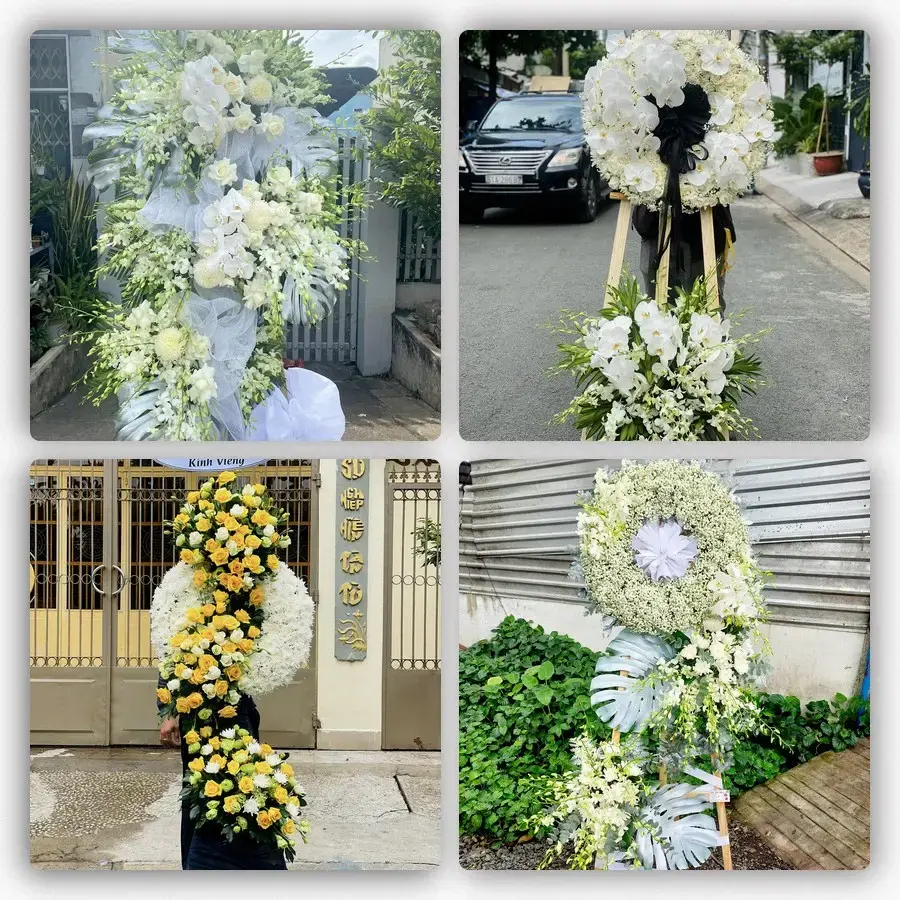 Bốn mẫu hoa đám tang Vĩnh Viễn