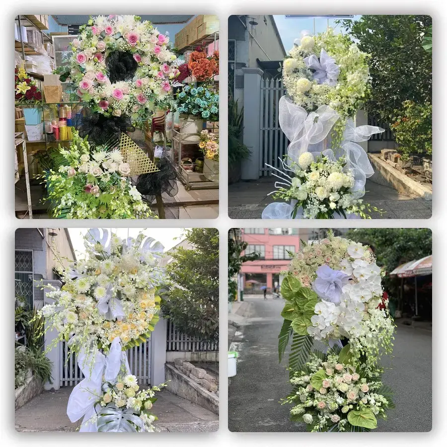 Bốn mẫu hoa đám tang Vĩnh Yên