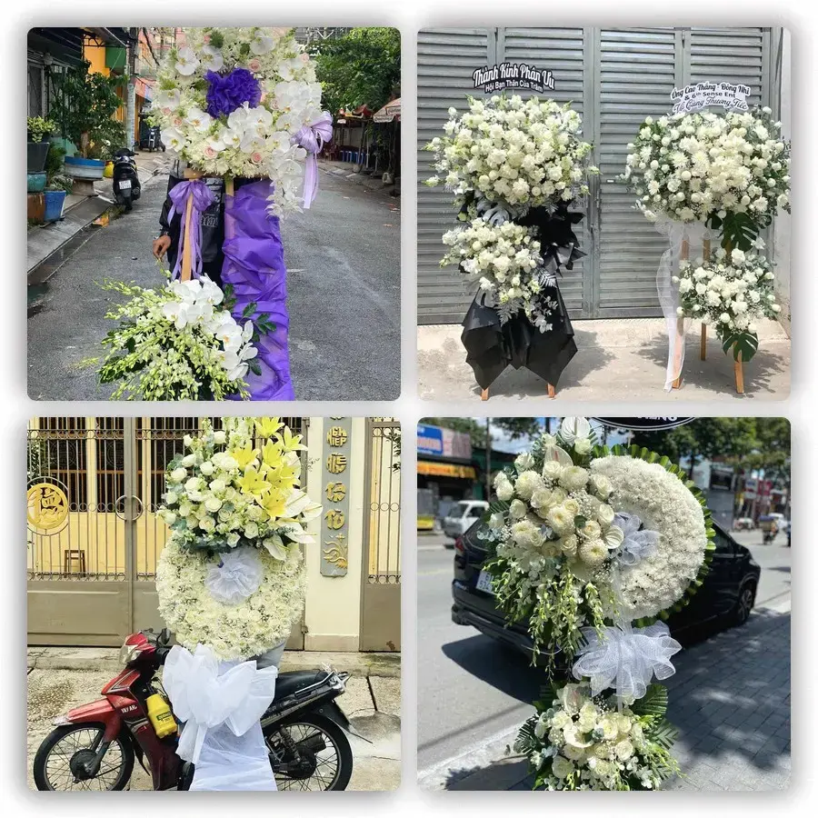 Bốn mẫu hoa đám tang Vôi