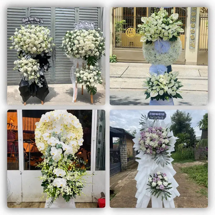 Bốn mẫu hoa đám tang Vũng Liêm