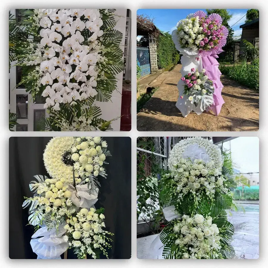 Bốn mẫu hoa đám tang Vương