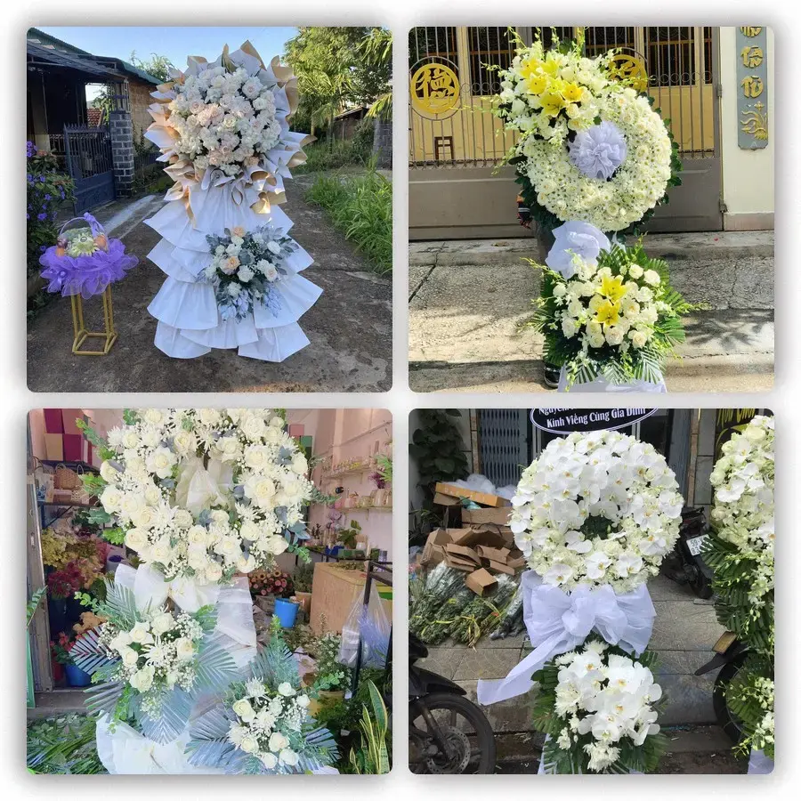 Bốn mẫu hoa đám tang Yên Cát
