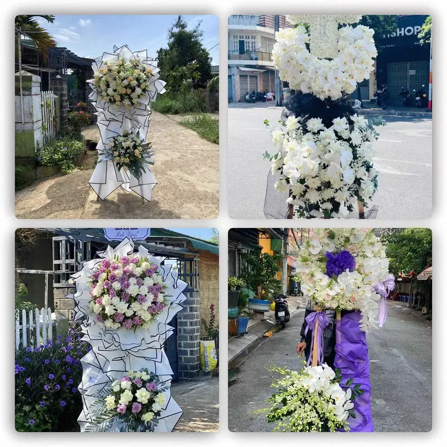 Bốn mẫu hoa đám tang Yên Lập