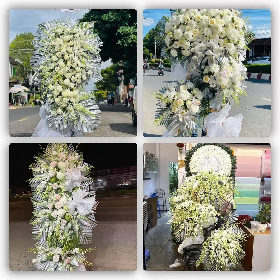 Bốn mẫu hoa đám tang Yên Minh