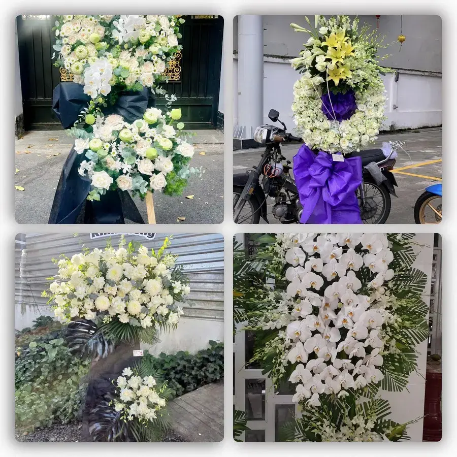 Bốn mẫu hoa đám tang Yên Thành