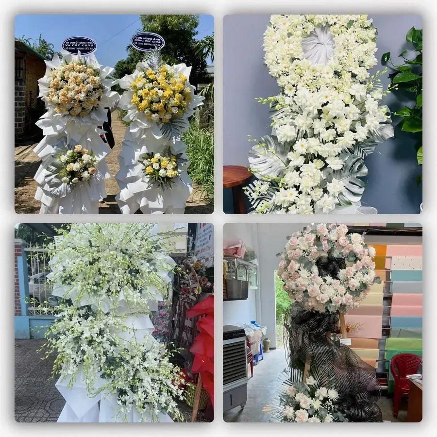 Bốn mẫu hoa đám tang Yên Viên